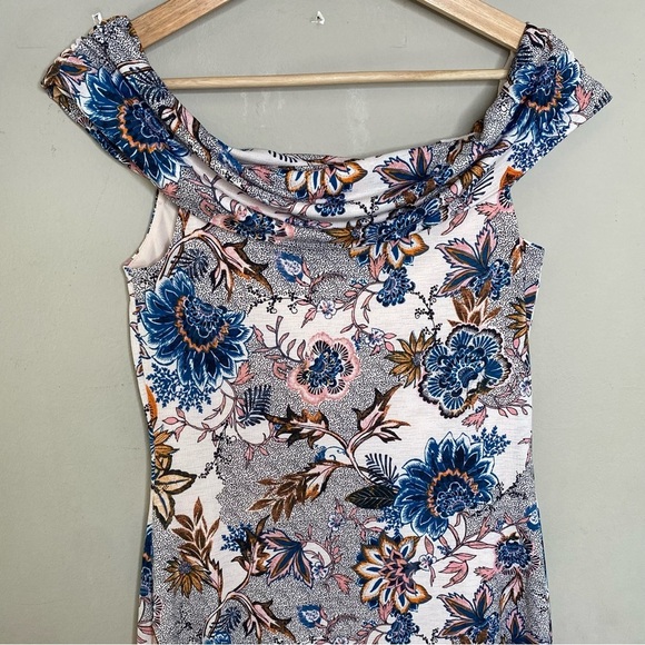 RACHEL Rachel Roy Off The Shoulder Strapless Midi Floral A-Line Dress Medium - Picture 4 of 16